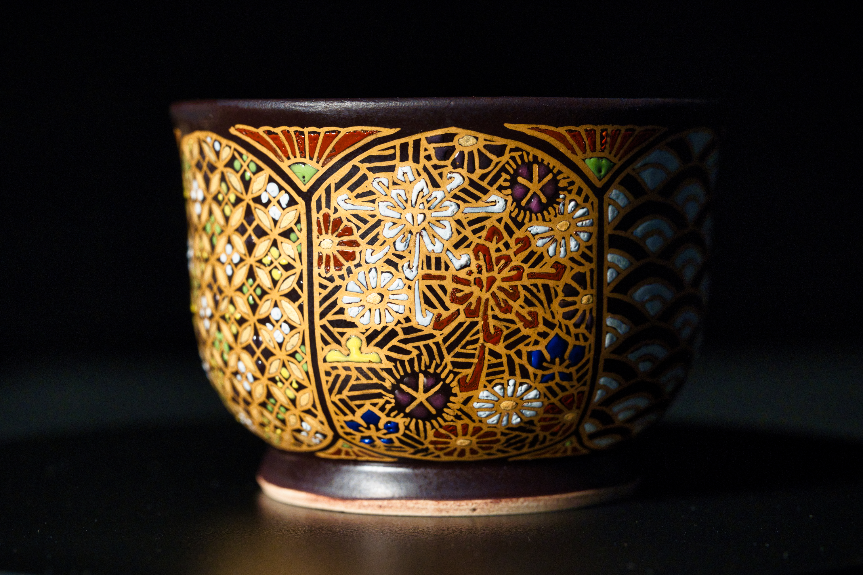 Satsuma Ware “Karakusa”［唐草］– Black Satsuma Handcrafted Sake Vessel